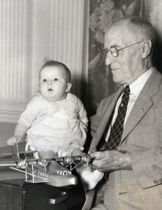 Oldest and youngest Pan American Clipper passengers: Susan Brothers, 4 mo., and Alfred Arnold, 80.