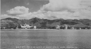 Royal Hawaiian Hotel in Waikiki Beach, December 15, 1934.  
