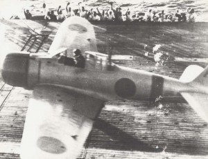 Japanese aircraft launch from carrier, December 7, 1941.   