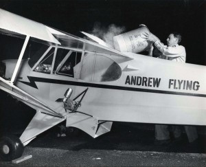 Andrew Flying Service plane at Honolulu Airport, 1940s. 