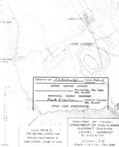 CAA Region IX, 1947 National Airport Plan, Proposed improvements at Lanai Airport, February 26, 1947 