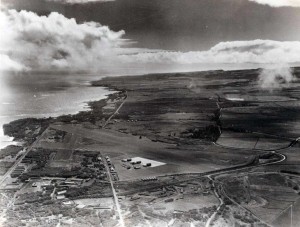 Puunene Airport, Maui, looking east, 1948. 
