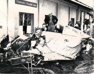 Japanese zero crashed at Fort Kamehameha, Oahu, after being shot down on December 7, 1941. 