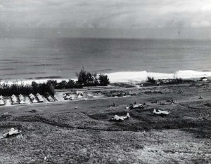 Dummy airfield between Haleiwa and Kahuku, March 22, 1944. Note tents in back. 