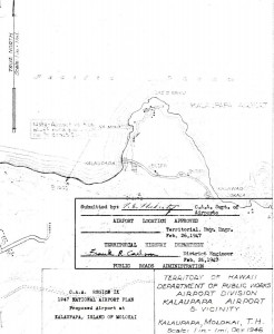 CAA Region IX 1947 National Airport Plan, Proposed airport at Kalaupapa, Molokai, February 26, 1947. 