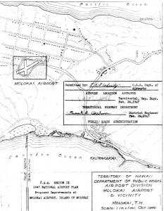 CAA Region IX, 1947 National Airport Plan, Proposed improvements to Molokai Airport, February 26, 1947. 