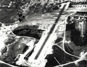 P-40, O-47 and P-26 aircraft are visible at Bellows Field, October 27, 1941.        