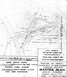 CAA Region IX 1947 National Airport Plan, proposed adaptation of Kipapa Field to private flying requirements, Master Plan, February 26, 1947. 