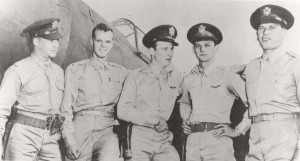 Wheeler Field heroes: 2nd Lt. Harry Brown, Philip M. Rasmussen, Kenneth M. Taylor and George S. Welch, and 1st Lt. Lewis M. Sanders together downed nine Japanese planes on December 7, 1941. Welch got four and Taylor two, and were decorated with Distinguished Flying Crosses. 