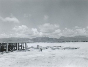 Phase 3 of construction of new terminal on North Ramp looking east, Honolulu International Airport, March 1, 1959.