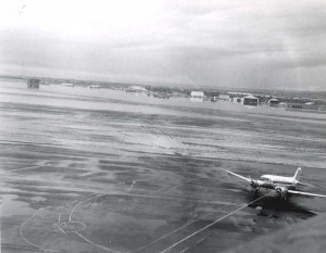 Honolulu International Airport looking from Control Tower Balcony towards North Ramp, March 6, 1958.