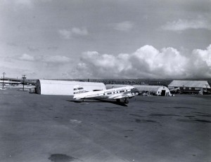 Hawaiian Airlines at Honolulu International Airport, 1959. 