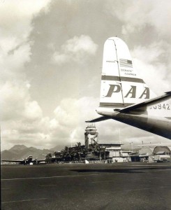 Pan American Airways at Honolulu International Airport, 1950s. 