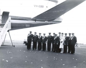First 707 jet flight into Honolulu International Airport by Qantas, July 31, 1959.  