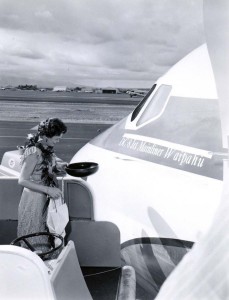 Dedication of United Airlines DC-8 Jet Mainliner Waipahu at Honolulu International Airport, 1960.  