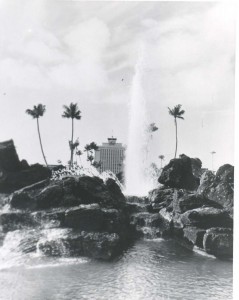 Fountain at Honolulu International Airport, 1970s.