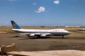 All Nippon Airlines at Honolulu International Airport, 1986.