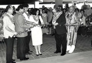 Dedication ceremony for opening of new Lihue Airport Terminal, February 25, 1987.   