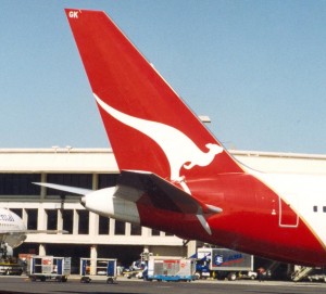 Qantas Airlines, Honolulu International Airport, 1994. 