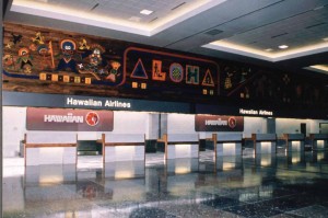 Hawaiian Ticket Counter, Interisland Terminal, HNL, August 16, 1993