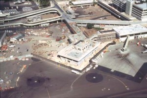 Construction of Interisland Terminal Expansion, Honolulu International Airport, 1995.