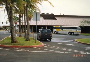 Group Tour Area, Lihue Airport Terminal, Kauai, March 27, 1991.   