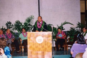 Governor John D. Waihee participated in the dedication of the new baggage claim facilities at Honolulu International Airport, 1994.