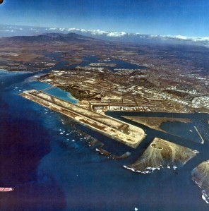 Reef Runway and Honolulu International Airport, January 31, 1995.  