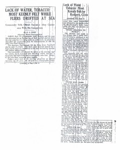 Lack of Water, Tobacco Most Keenly Felt While Fliers Drifted at Sea, 9-12-1925