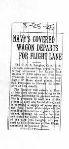 Navy's Covered Wagon Departs for Flight Lane, 8-25-1925  