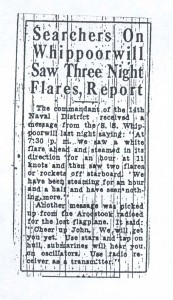 Searchers on Whippoowill See 3 Night Flares Report, 9-4-1925