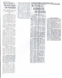 Mitchell Denounces Air Policies, 9-6-1925