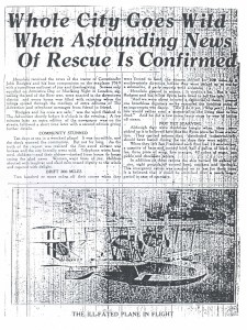 Whole City Goes Wild When Astounding News of Rescue Is Confirmed, 9-10-1925
