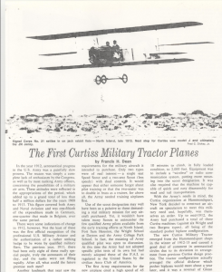 First Curtiss Military Tractor Planes